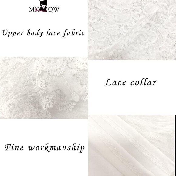 Women White Polyester Bodycon Jumpsuit Ruffle Mesh Rompers Bodysuit - Picture 4 of 5